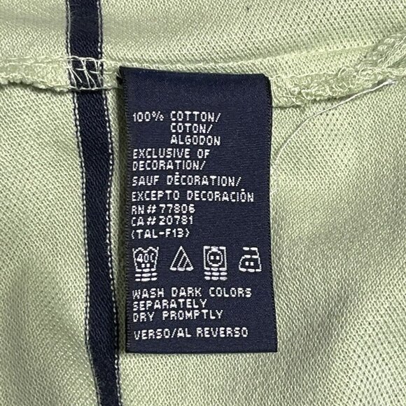 Tommy Hilfiger Polo Shirt Mens Medium Blue Green Striped Rugby Short Sleeve Golf - Picture 11 of 12